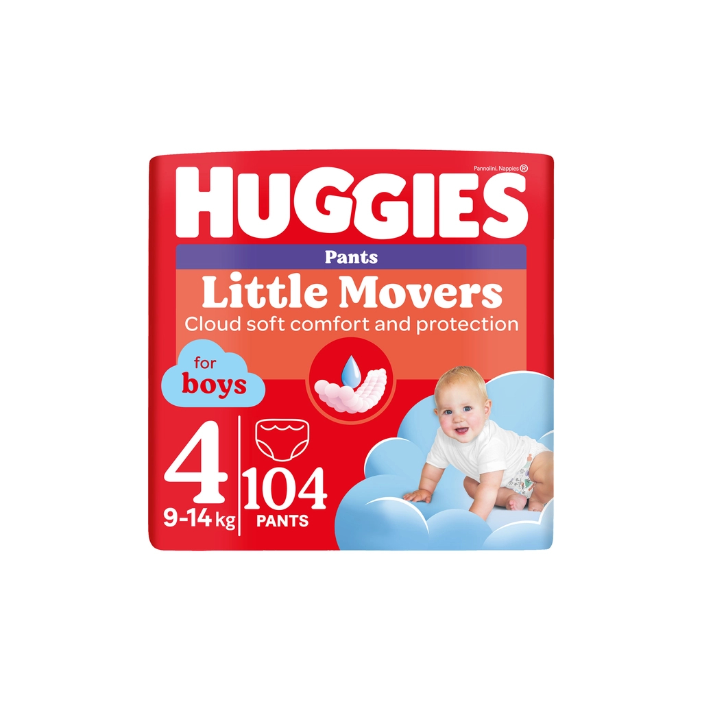 Підгузки Huggies Little Movers/Pants 4 M-Pack 9-14 кг для хлопчиків 104 шт (5029054568088) - зображення 1