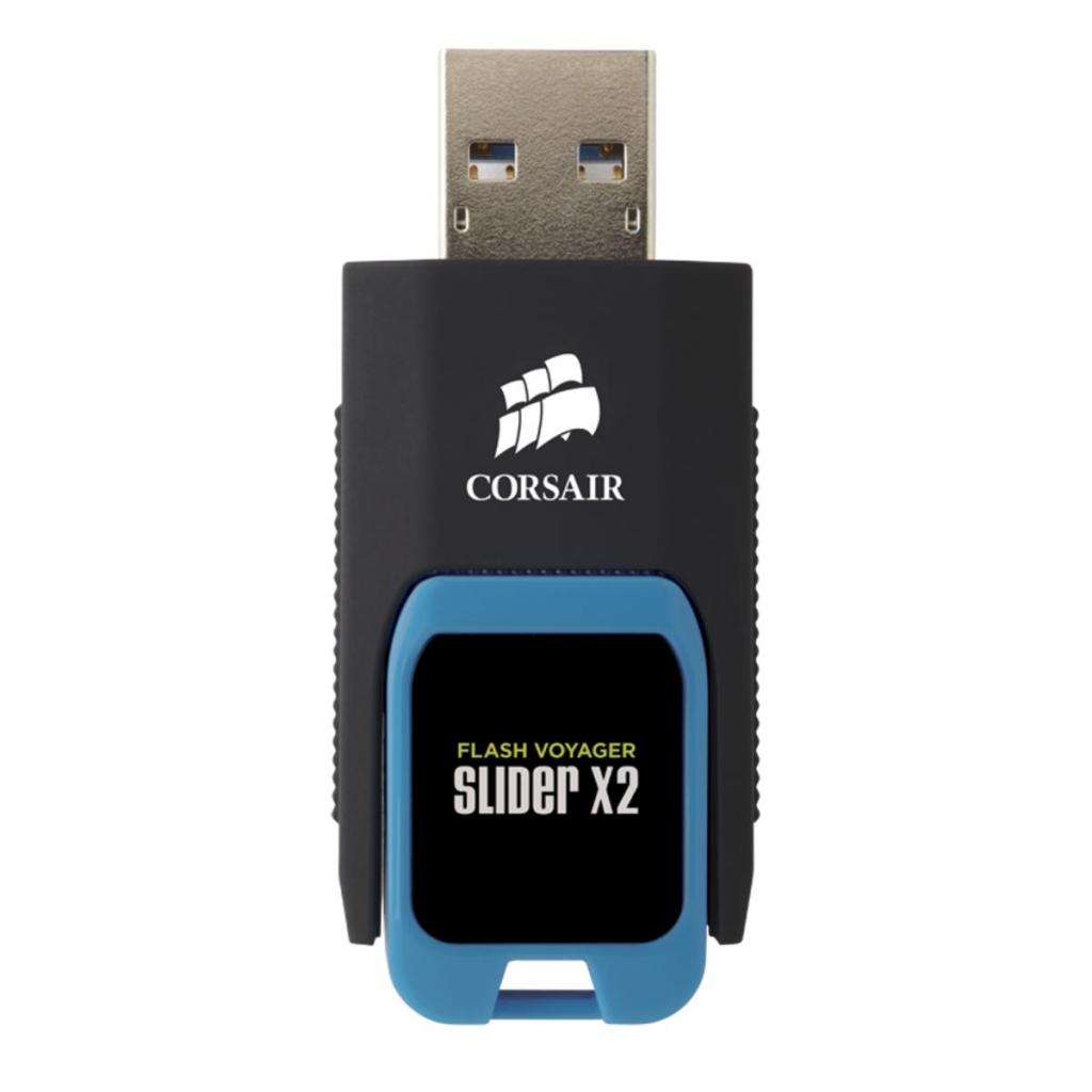 USB флеш накопичувач Corsair 128GB Voyager Slider X2 Blue USB 3.0 (CMFSL3X2A-128GB) - зображення 5