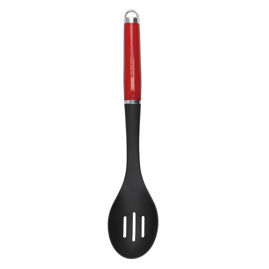 Ложка кухарська KitchenAid Coreline для сервіровки з прорізами, 35,3 см, червона (KAG004OHERE) - зображення 1