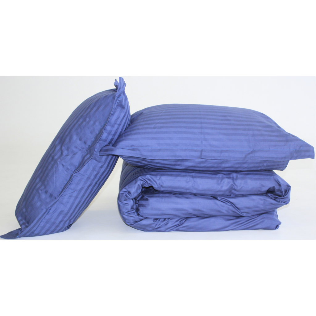 Постільна білизна MirSon SatinStripe 30-0020SmokyBlue 220х240 King Size (2200005255360) - зображення 6