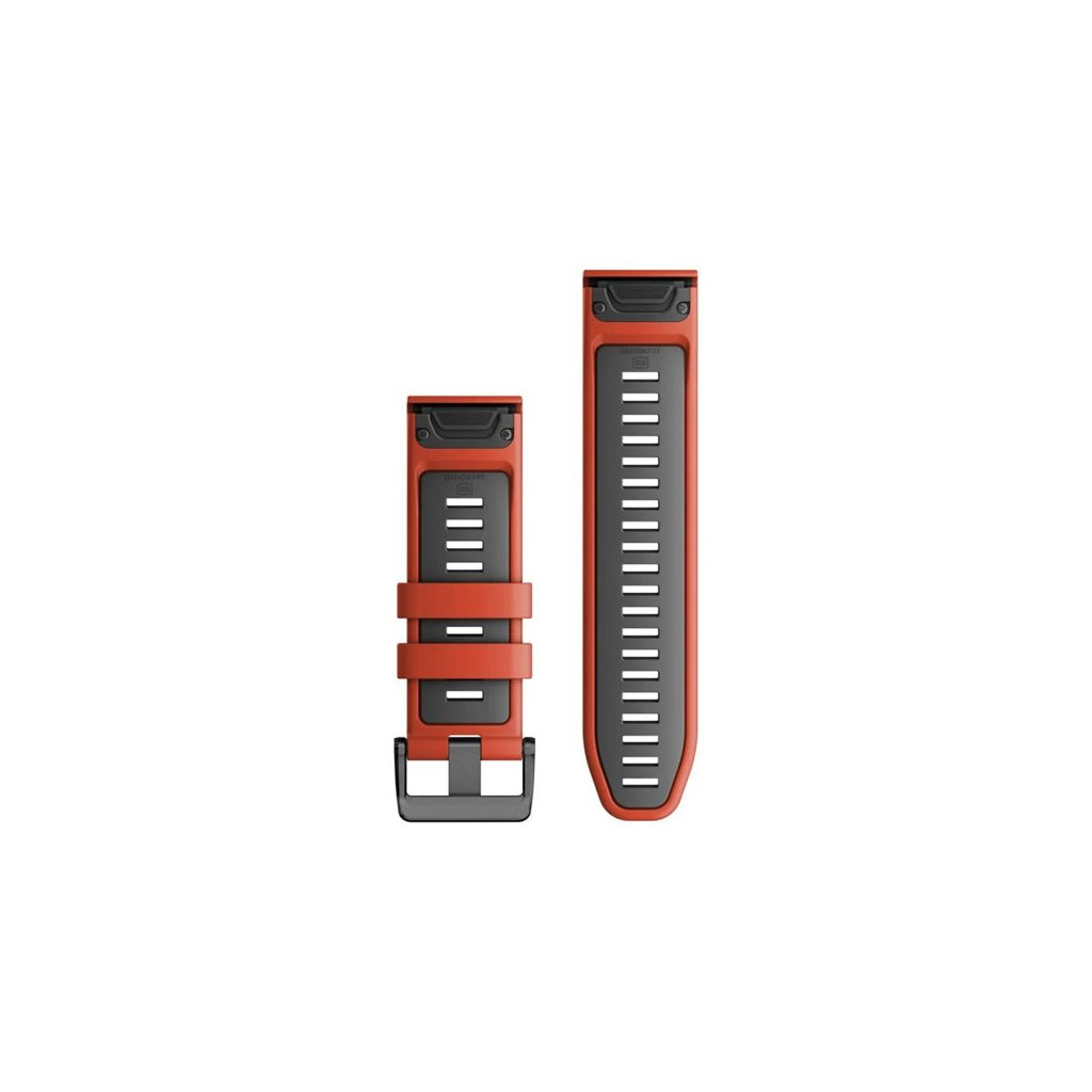 Ремінець до смарт-годинника Garmin epixPRO (g2), 20mm QuickFit Fl Red/Grpht Silicone (010-13279-04) - зображення 2