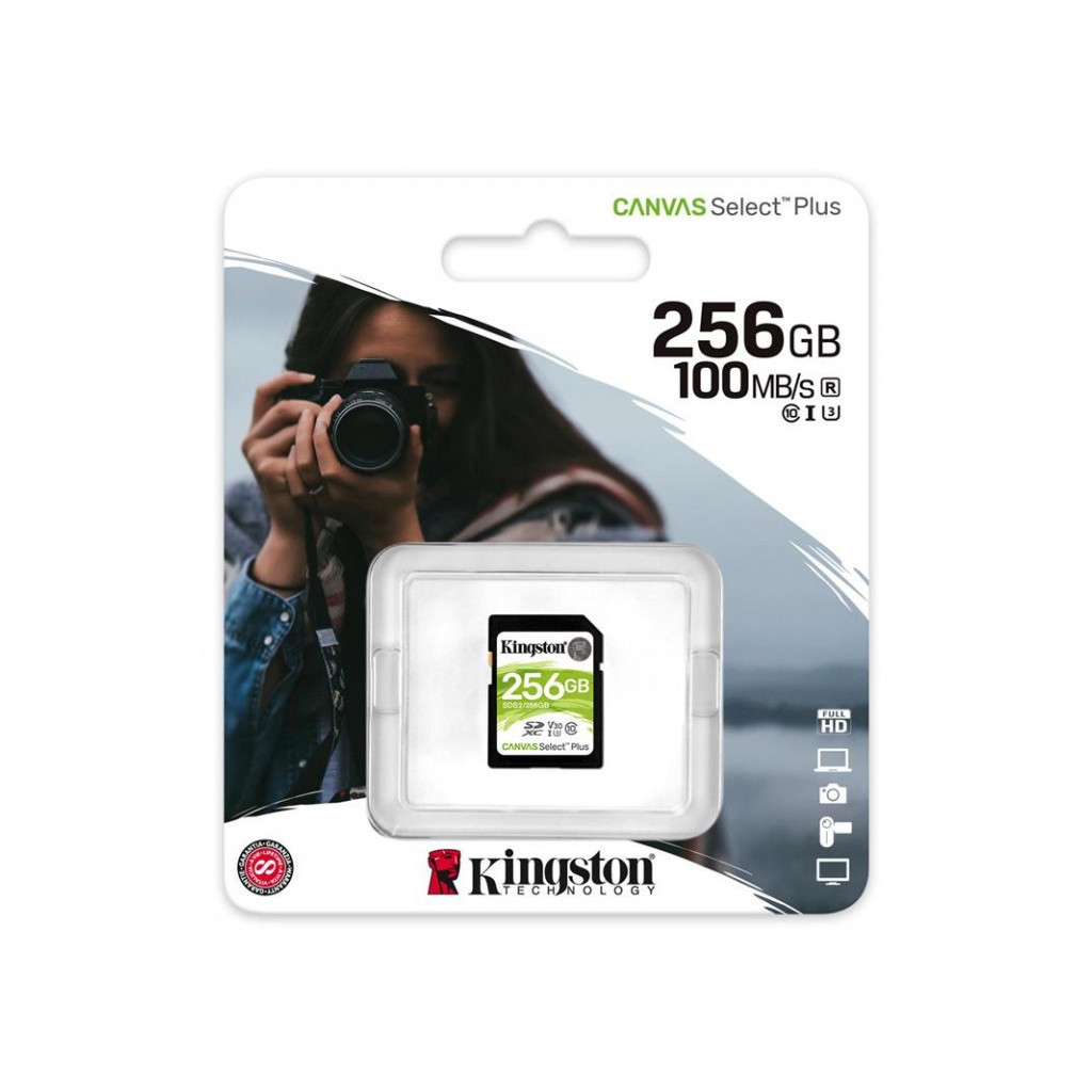 Карта пам'яті Kingston 256GB SDXC class 10 UHS-I U3 Canvas Select Plus (SDS2/256GB) - зображення 3
