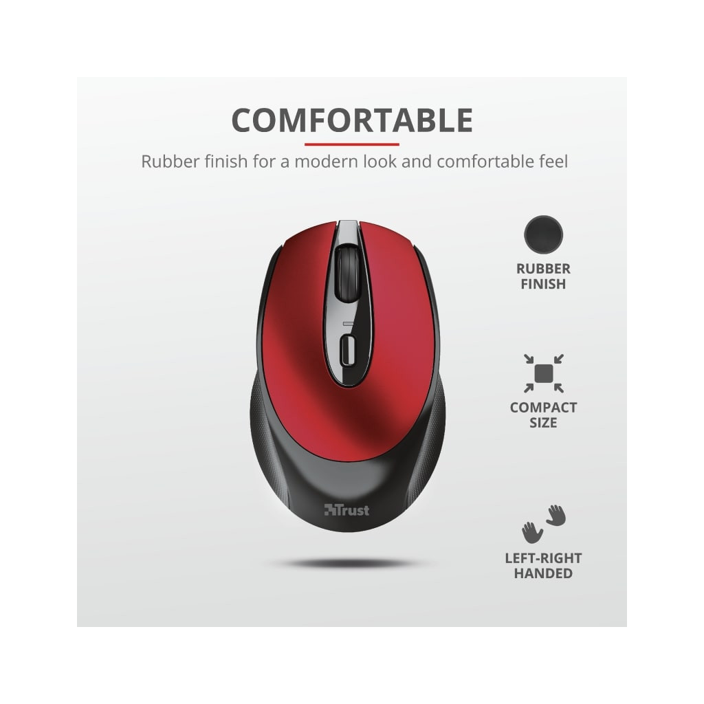 Мишка Trust Zaya Rechargeable Wireless Red (24019) - зображення 7