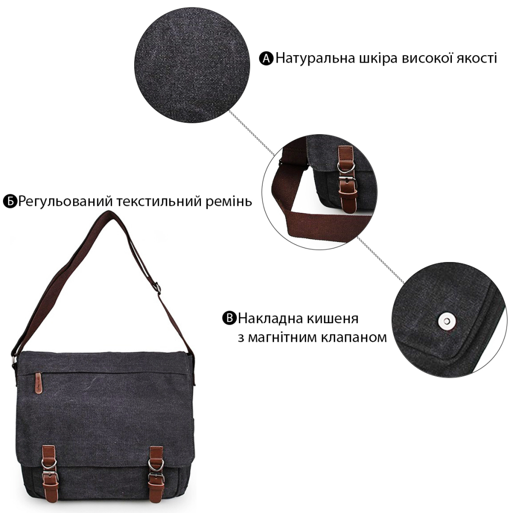 Сумка Vintage Сіра (14587) - зображення 4