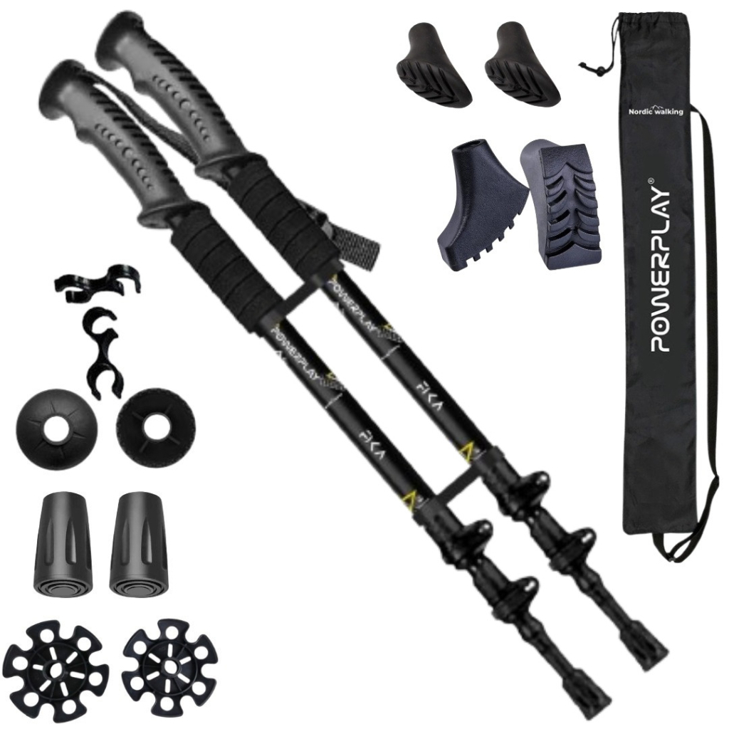 Трекінгові палиці PowerPlay 9109 Fika Black/Yellow 60-135 см (PP_9109_Fika_Bl/Yellow) - зображення 1