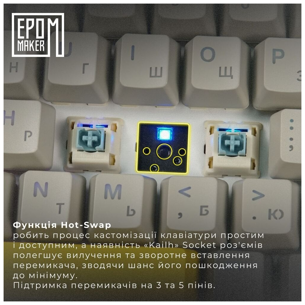 Клавіатура Epomaker TH80 SE 75 Budgerigar V2 Switch Hot-Swap RGB Wireless/Bluetooth/USB UA Black (TH80-SE-B-BV2) - зображення 7