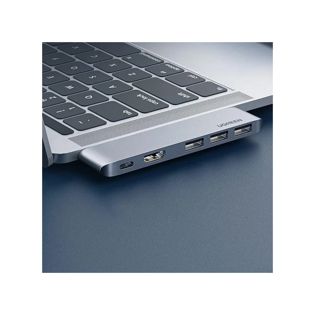 Концентратор Ugreen 2xUSB-C to 3xUSB 3.0 + HDMI + USB-C CM251 gray (60559) - зображення 2