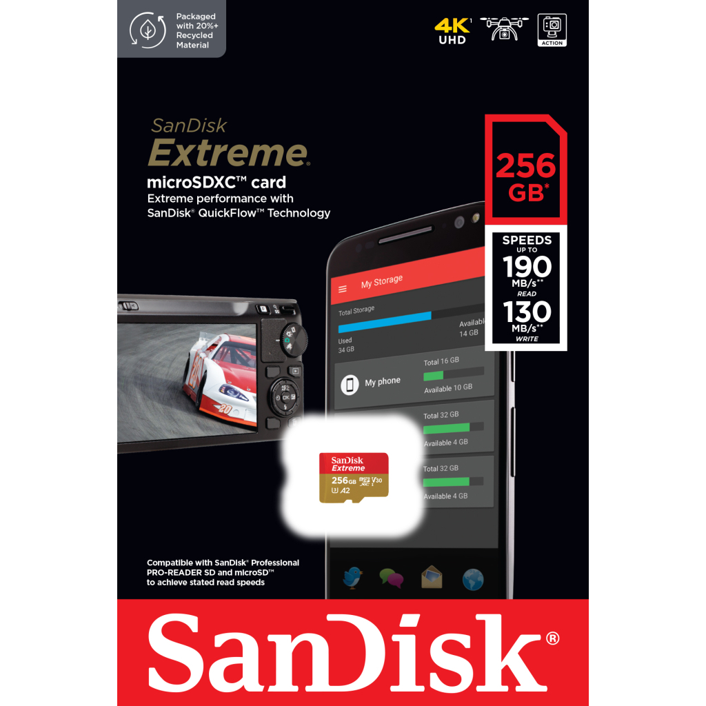 Карта пам'яті SanDisk 256GB microSD class 10 UHS-I U3 Extreme For Mobile Gaming (SDSQXAV-256G-GN6GN) - зображення 2