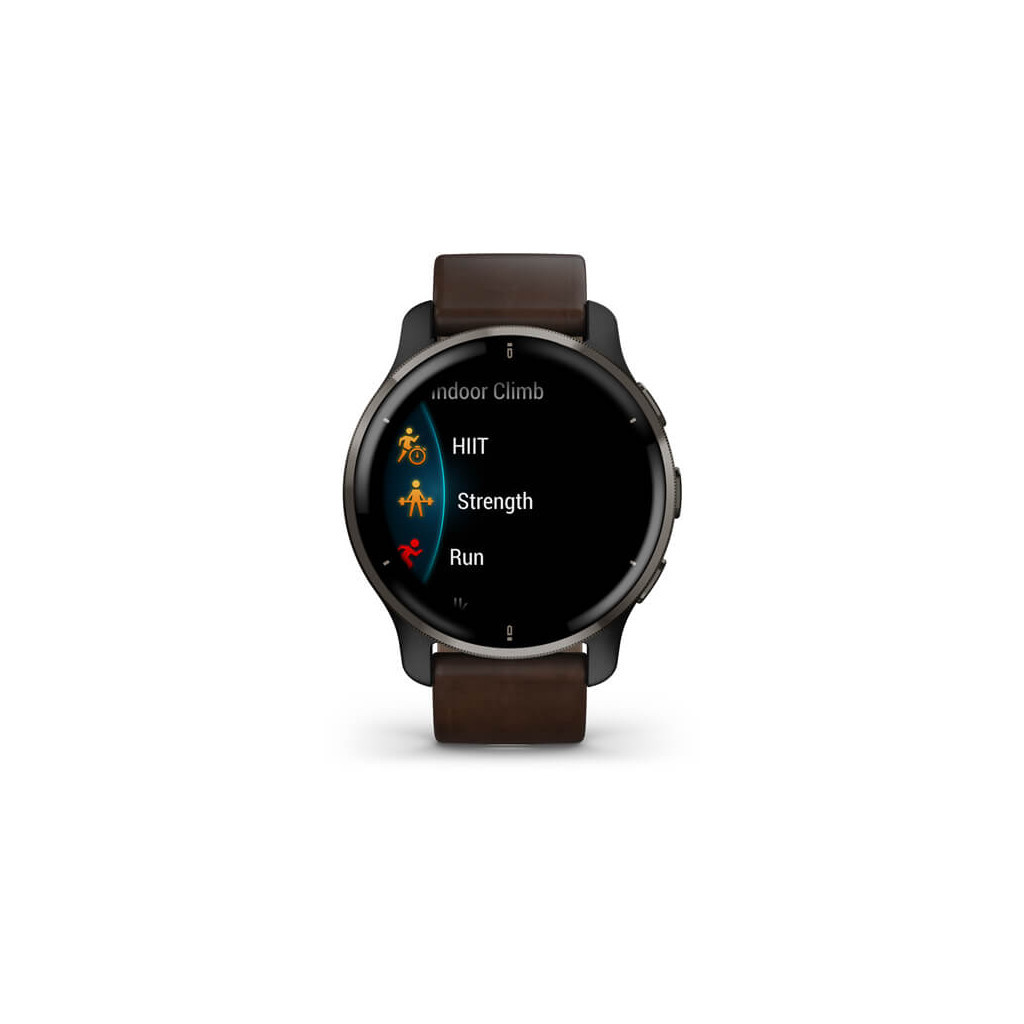 Смарт-годинник Garmin Venu 2 Plus, Black + Slate, Leather, GPS (010-02496-15) - зображення 6