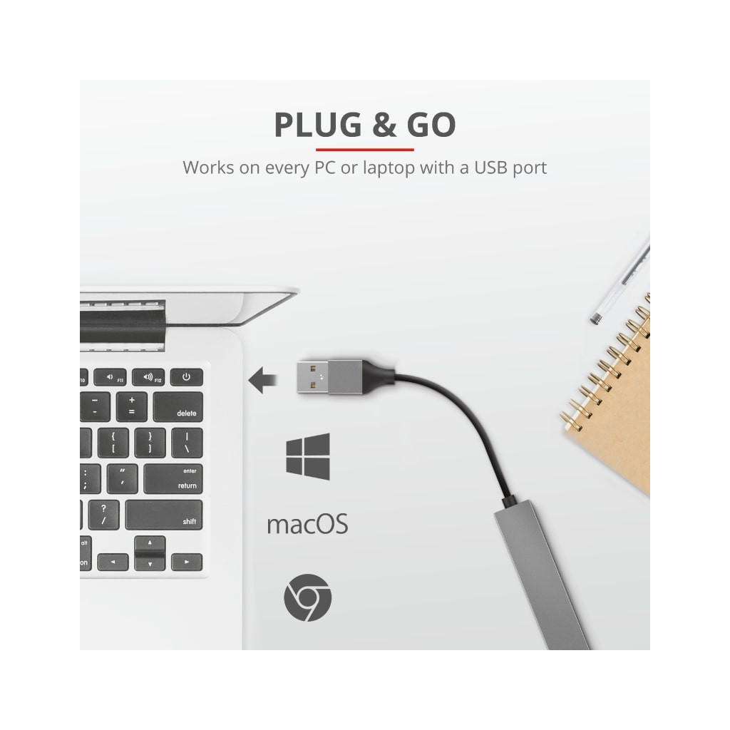 Концентратор Trust Halyx Aluminium 4-Port Mini USB Hub (23786_TRUST) - изображение 6