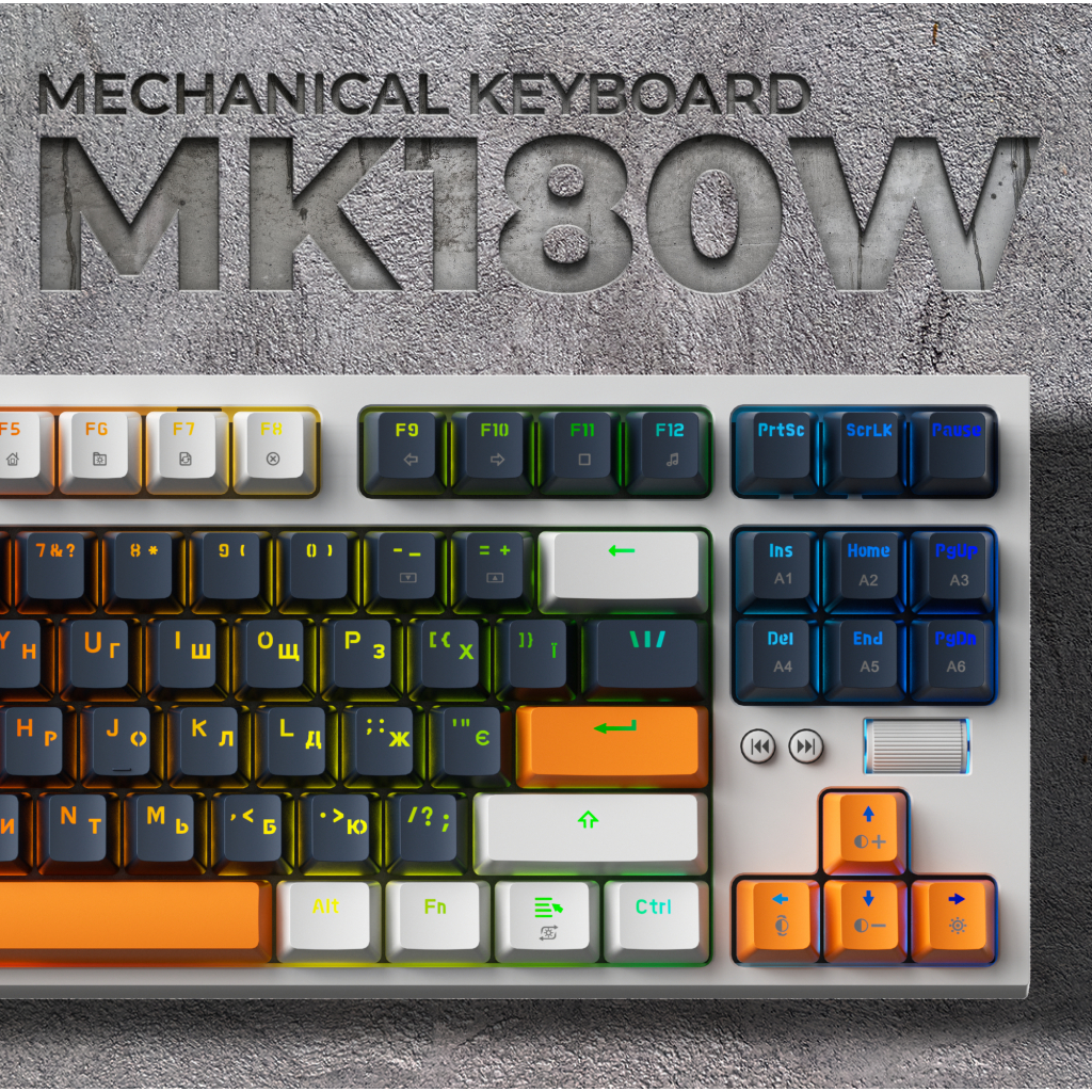 Клавіатура GamePro MK180W Hot-Swap Red Swich RGB USB UA White (MK180W) - зображення 8