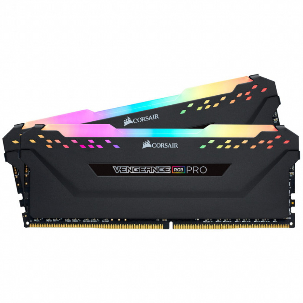 Модуль пам'яті для комп'ютера DDR4 16GB (2x8GB) 3600 MHz Vengeance RGB Pro Black Corsair (CMW16GX4M2Z3600C20) - зображення 1