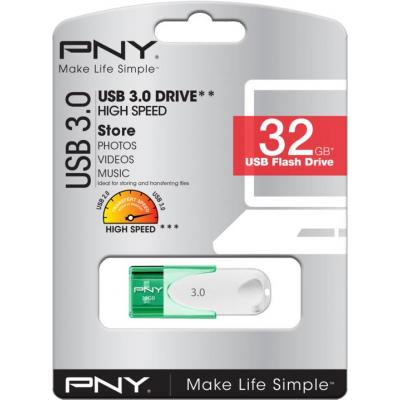 USB флеш накопичувач PNY flash 32GB Attache4 Green USB 3.0 (FD32GATT430-EF) - зображення 4