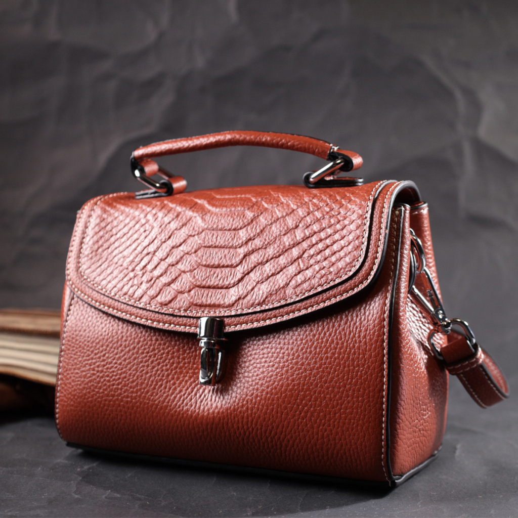 Сумка Vintage З натуральної шкіри Коричнева (22417) - зображення 9