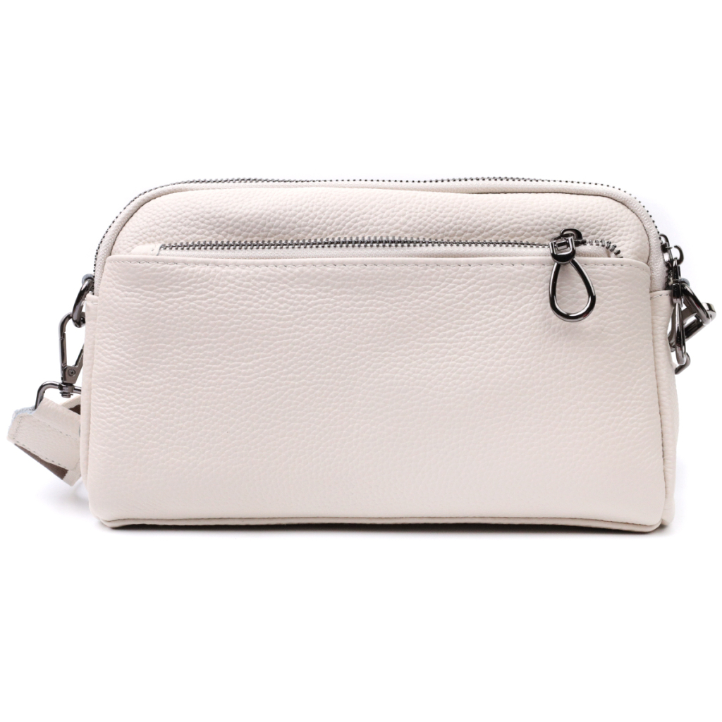 Сумка Vintage Жіноча прямокутна з кишенями з натуральної шкіри Біла (22598) - зображення 5