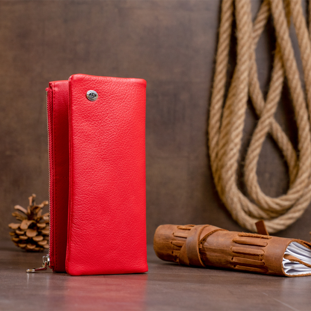 Гаманець ST Leather На кнопці Червоний (19202) - зображення 8