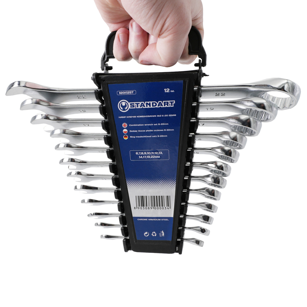 Ключ Стандарт комбінований 6-22 мм 12 шт на холдері (NKK12ST) - зображення 2