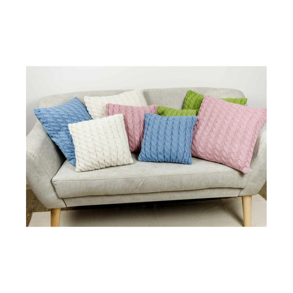 Наволочка Прованс декоративна в'язана Коси волошкова 45х45 (028638) - изображение 3