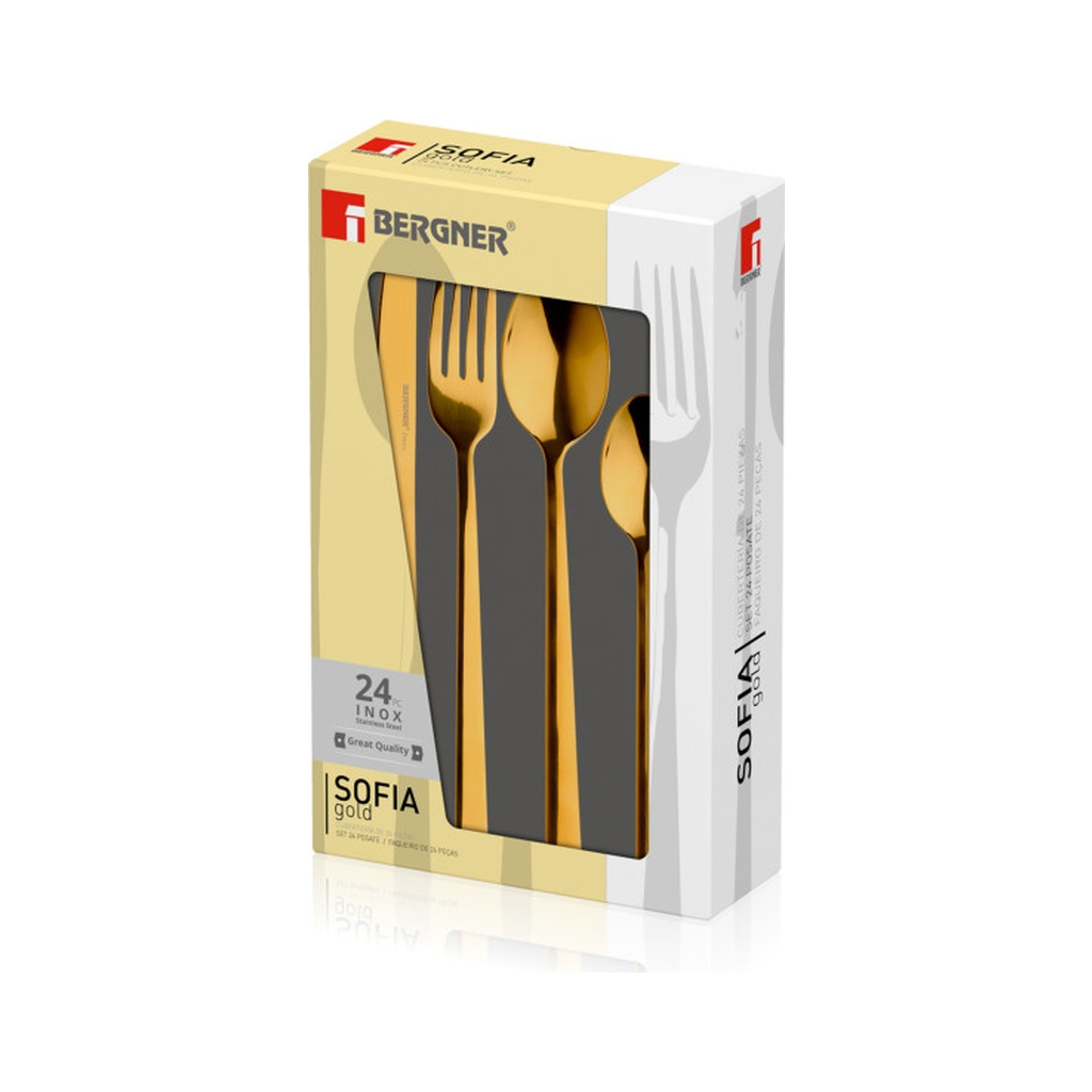 Набір столових приборів Bergner Sofia gold 24 предмета (BG-45143-GD) - зображення 2