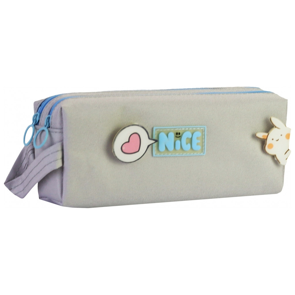 Пенал Cool For School 2 відділення з аплікацією Сірий (CF6916-grey) - зображення 1