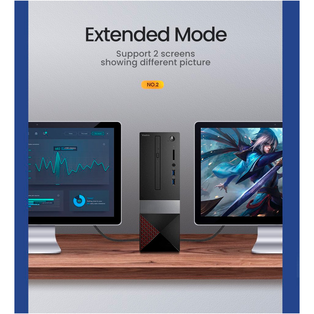 Кабель мультимедійний HDMI M to HDMI M 1.5m braided HD140 black UGREEN (80402) - зображення 10