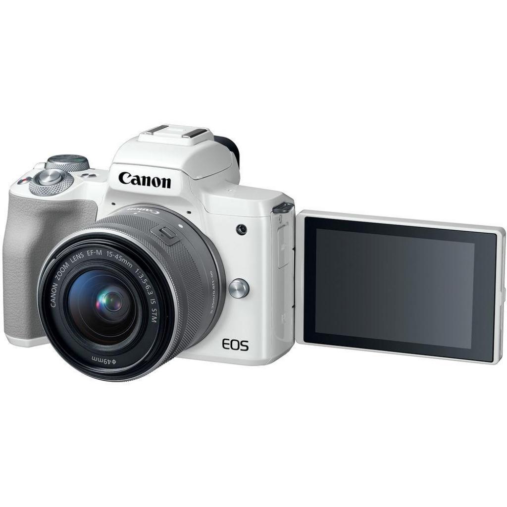 Цифровий фотоапарат Canon EOS M50 15-45 IS STM Kit White (2681C057) - зображення 6