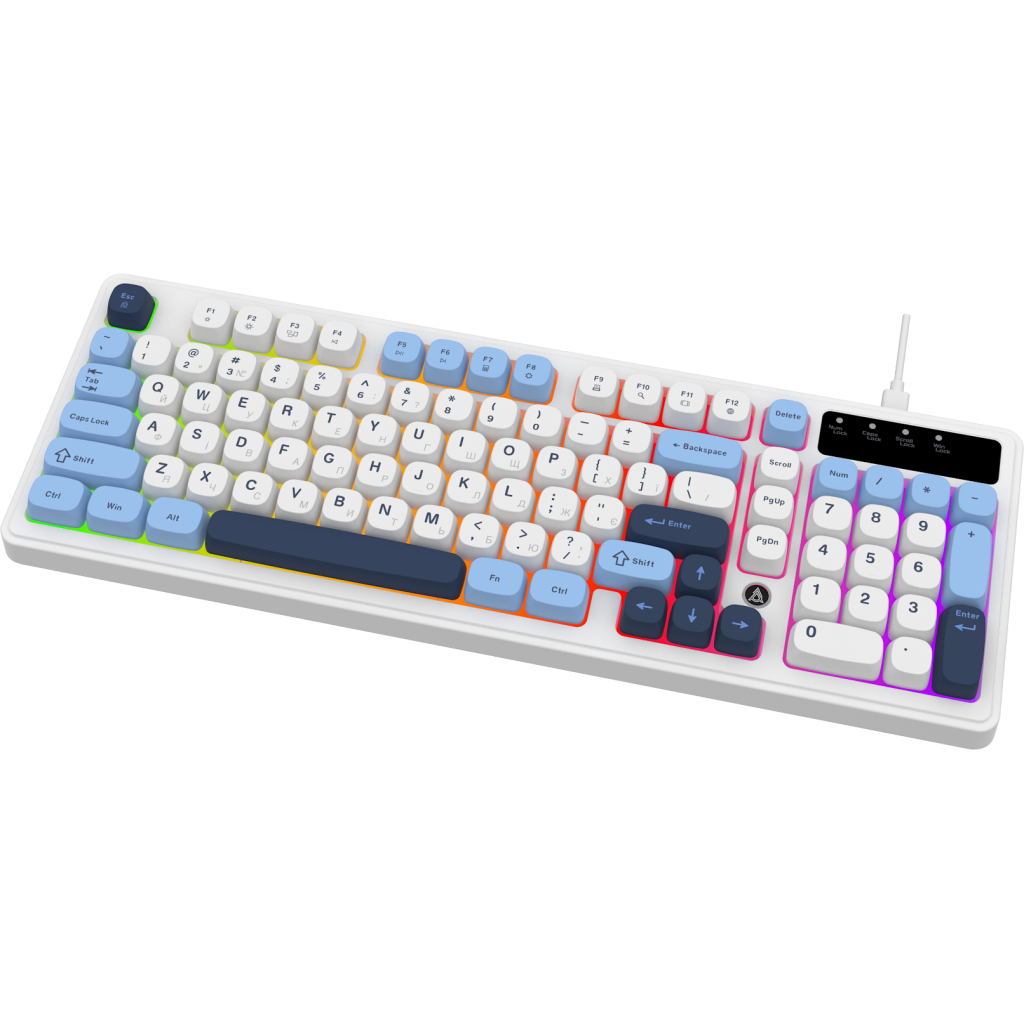 Клавіатура Ajazz AF98 USB UA White/Blue (AF98-GB) - зображення 3