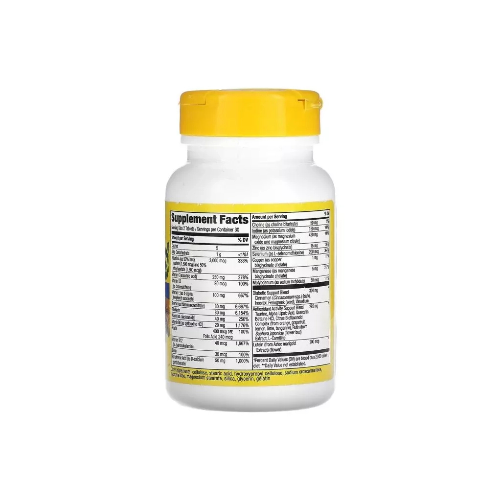 Мультивітамін Nature's Way Діабетичні мультивітаміни, Alive! Diabetic Multivitamin, 60 табл (NWY-12371) - зображення 2