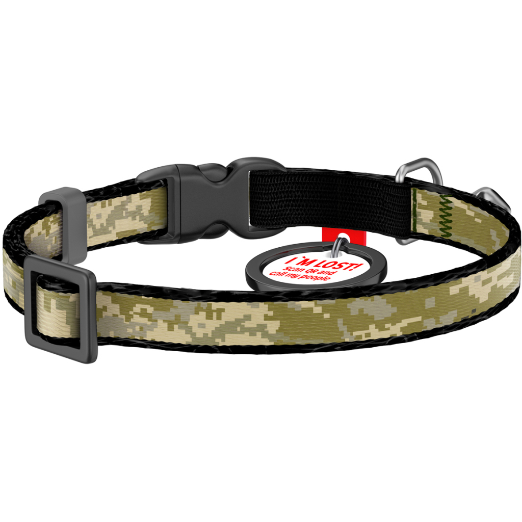 Нашийник для тварин WAUDOG Мілітарі з QR паспортом XS 20-30 см (279-4026) - изображение 2