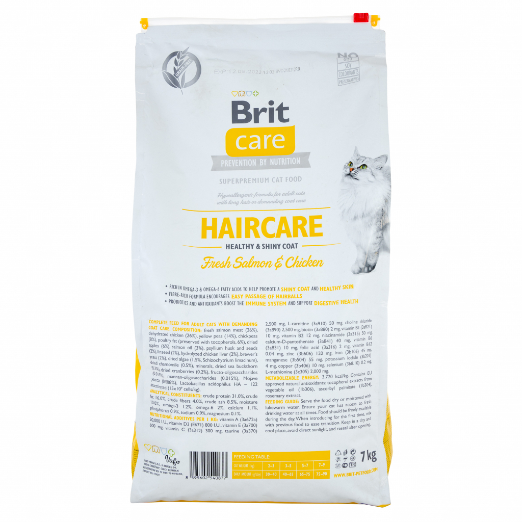 Сухий корм для кішок Brit Care Cat GF Haircare Healthy and Shiny Coat 7 кг (8595602540877) - зображення 2