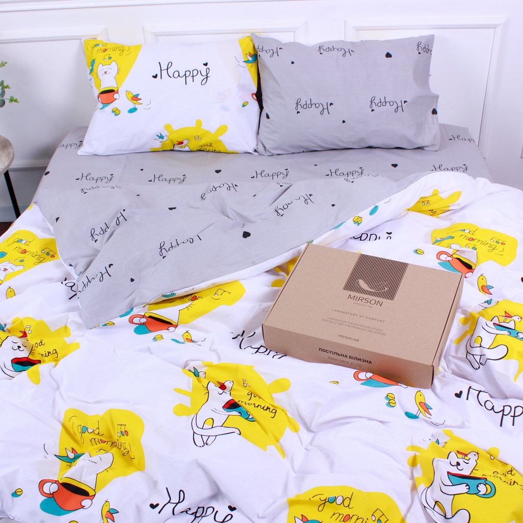 Постільна білизна MirSon Ranforce Elite 17-0574 Good Morning Cat King Size (2200005543221) - изображение 1