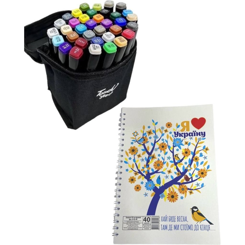 Набір маркерів Touch двосторонніх скетч маркерів 36 шт в чохлі + блокнот А5 (40 арк) в асортименті для дівчаток (XK-MRK-GRL) - picture 8