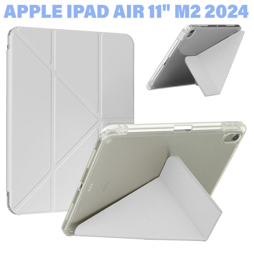 Чохол до планшета BeCover Ultra Slim Origami Transparent Apple iPad Air 11" M2/M3 (2024/2025) Gray (711390) - зображення 1