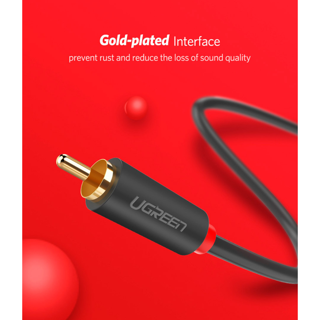 Кабель мультимедійний 2xRCA M to 2xRCA M 2.0m AV104 black Ugreen (10518) - зображення 12