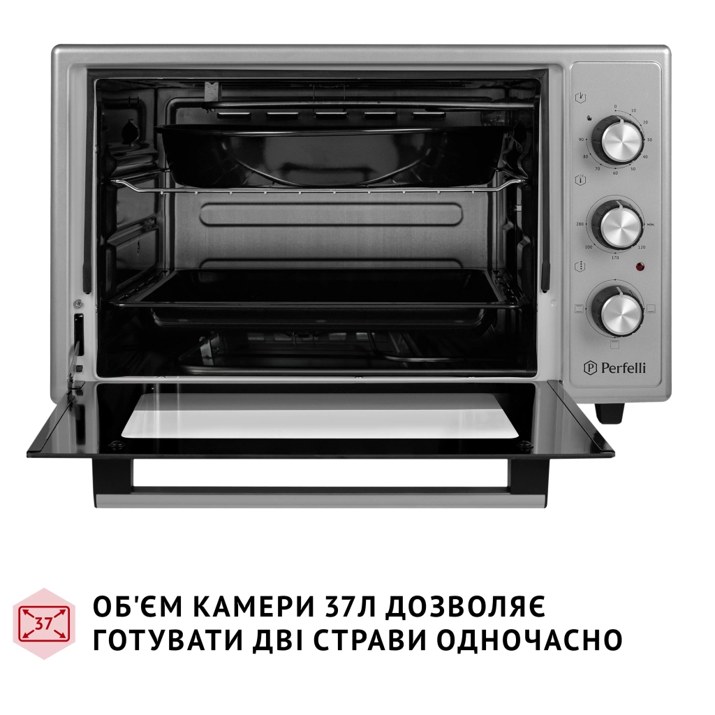 Електропіч Perfelli CLASSIC 37 GREY - зображення 2