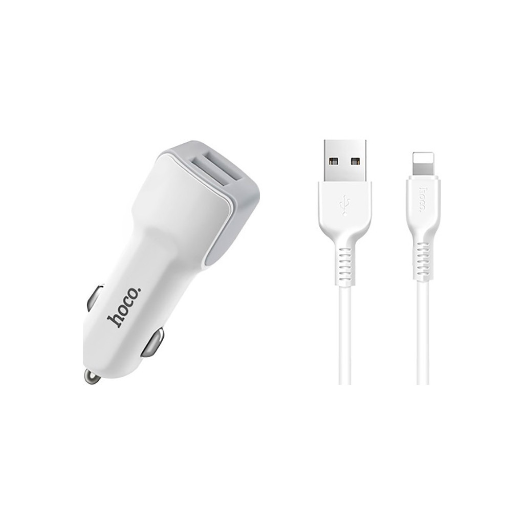 Зарядний пристрій HOCO Z23 2xUSB White (6957531078012) - зображення 1
