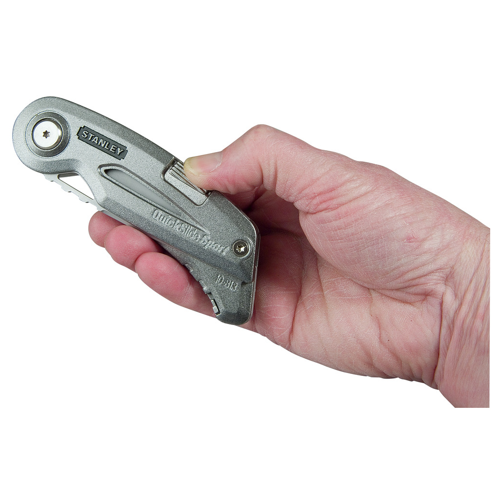 Ніж монтажний Stanley QUICKSLIDE SPORT UTILITY KNIFE складаний з двома лезами (0-10-813) - изображение 3