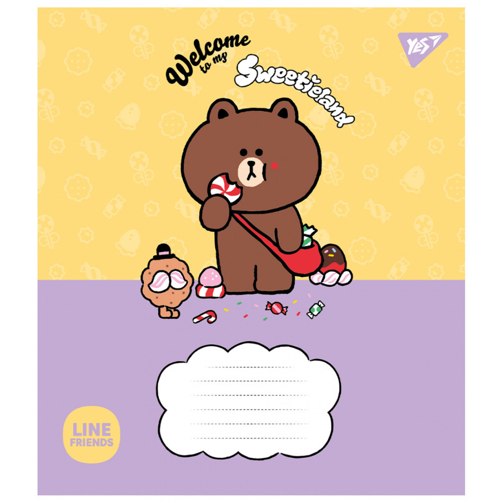 Зошит Yes Line Friends. Sweetieland 12 аркушів клітинка (766921) - изображение 4