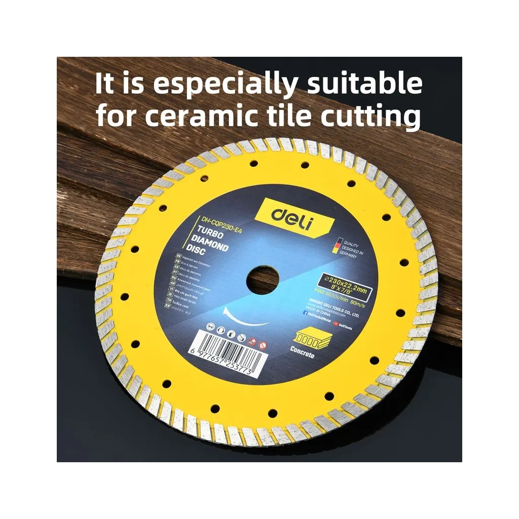 Круг відрізний Deli алмазний, по плитці, бетону, каменю 230 x 22,2 мм (EDH-CQP230-E4) - picture 4