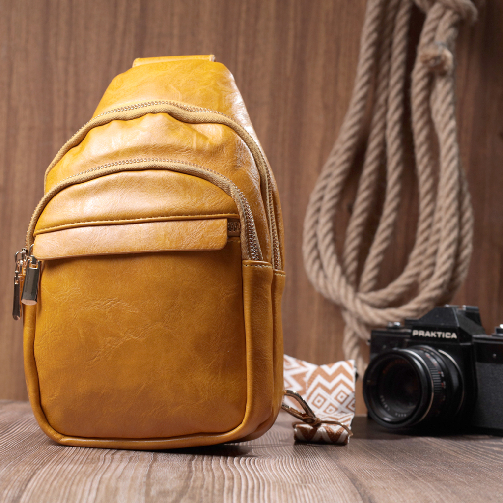 Сумка Vintage З гладкої екошкіри Жовта (22769) - зображення 9