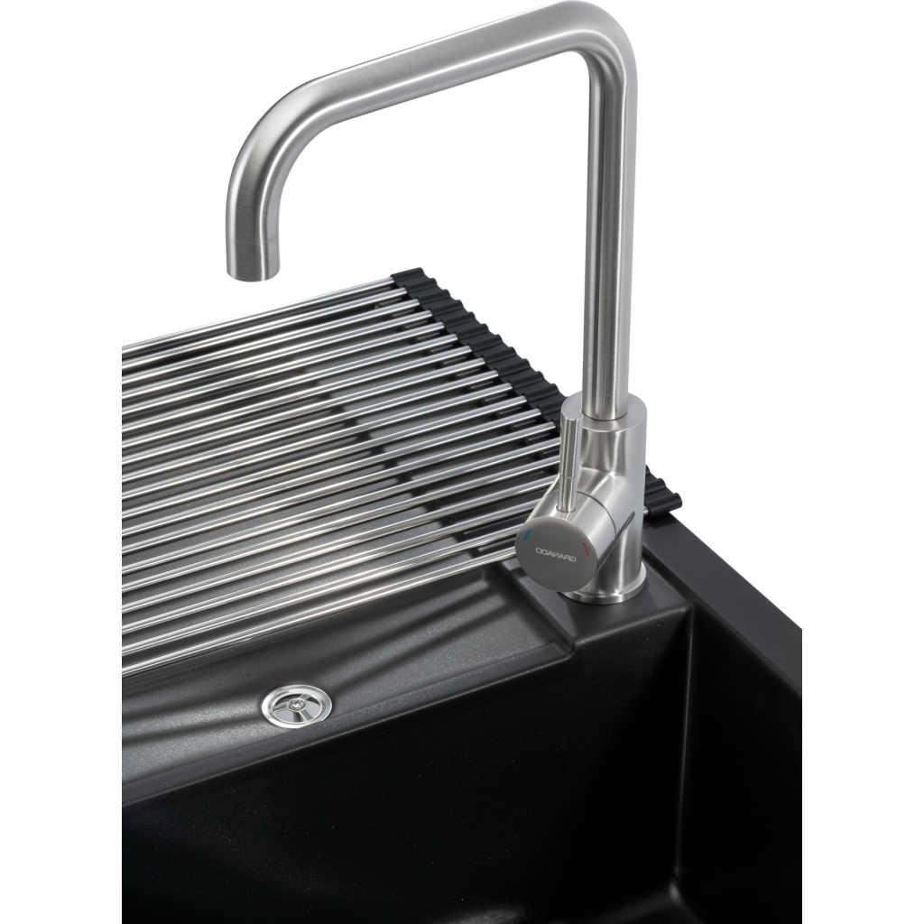 Мийка кухонна GRANADO комплект VALENCIA black shine_чаша праворуч (ksg0701R) - зображення 4