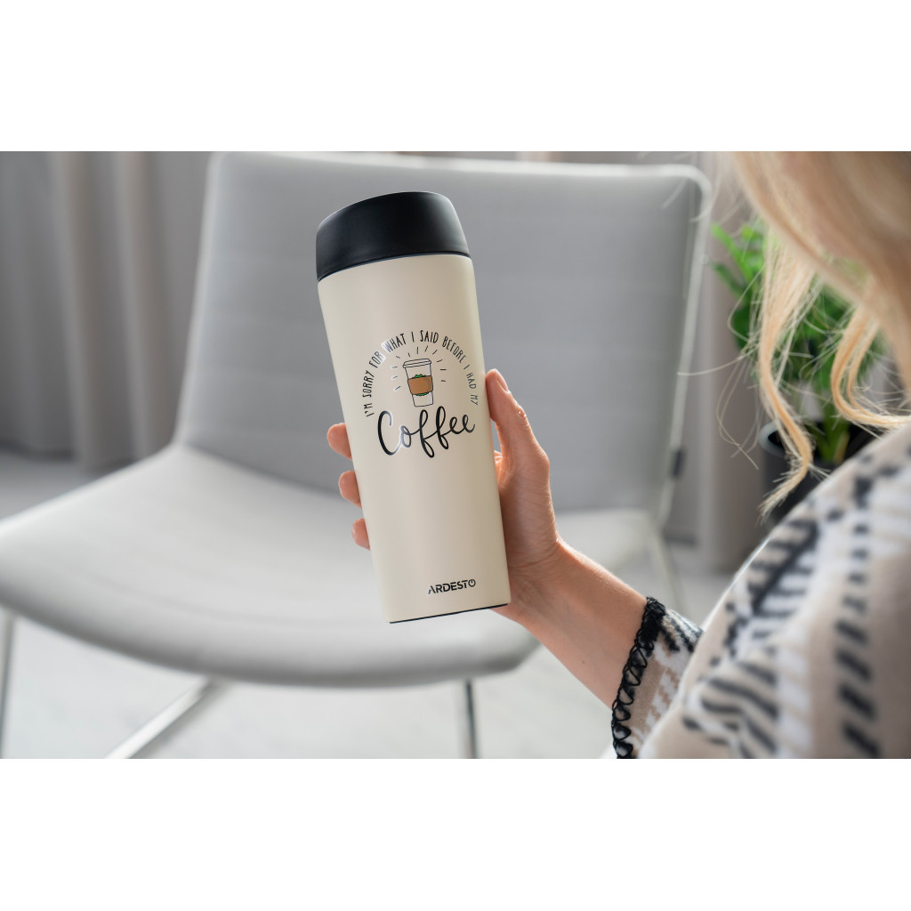 Термокружка Ardesto Coffee Time 450 мл Бежева (AR2645C) - зображення 9