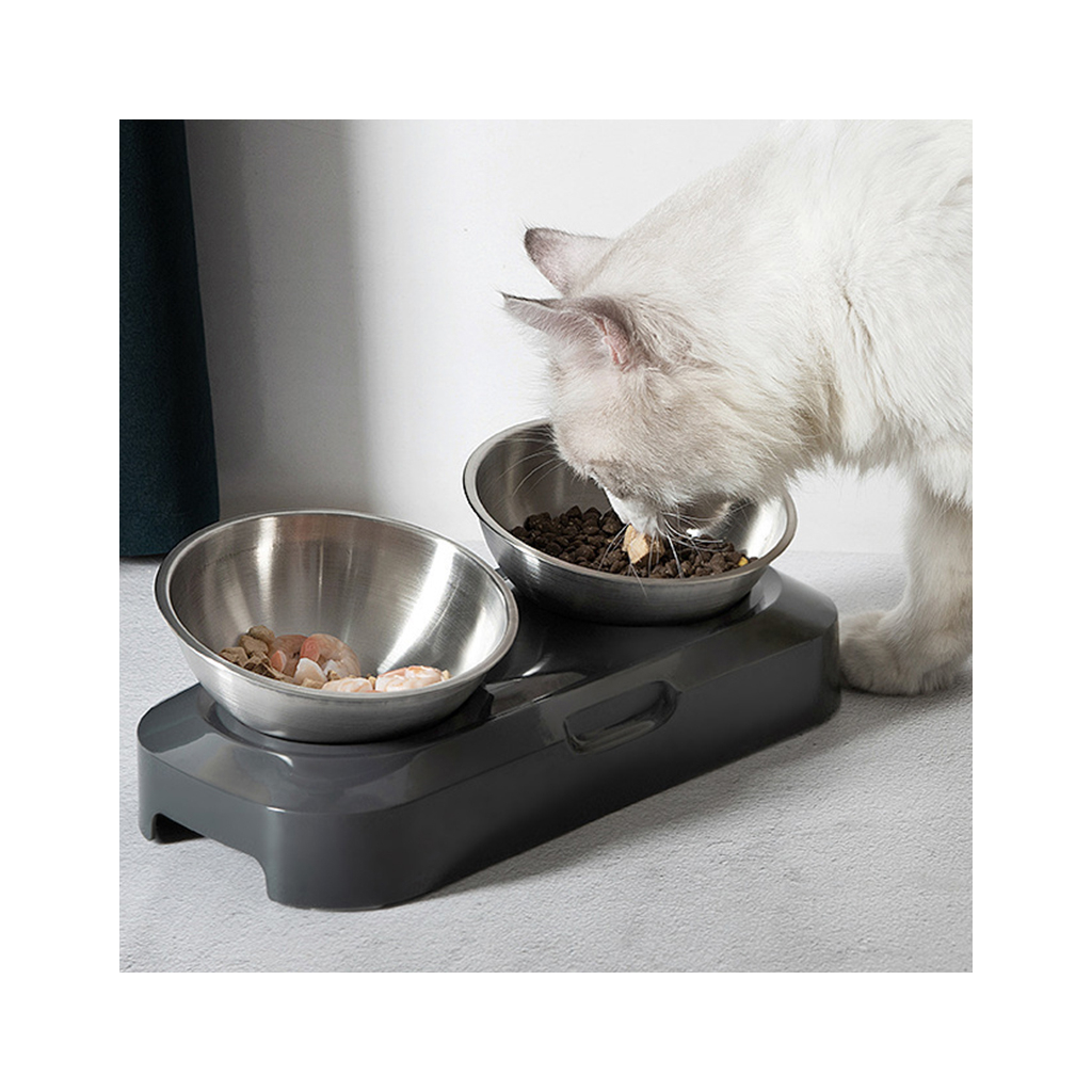 Посуд для котів Lapka Годівниця подвійна з металевими мисками (LPK-27) - зображення 7