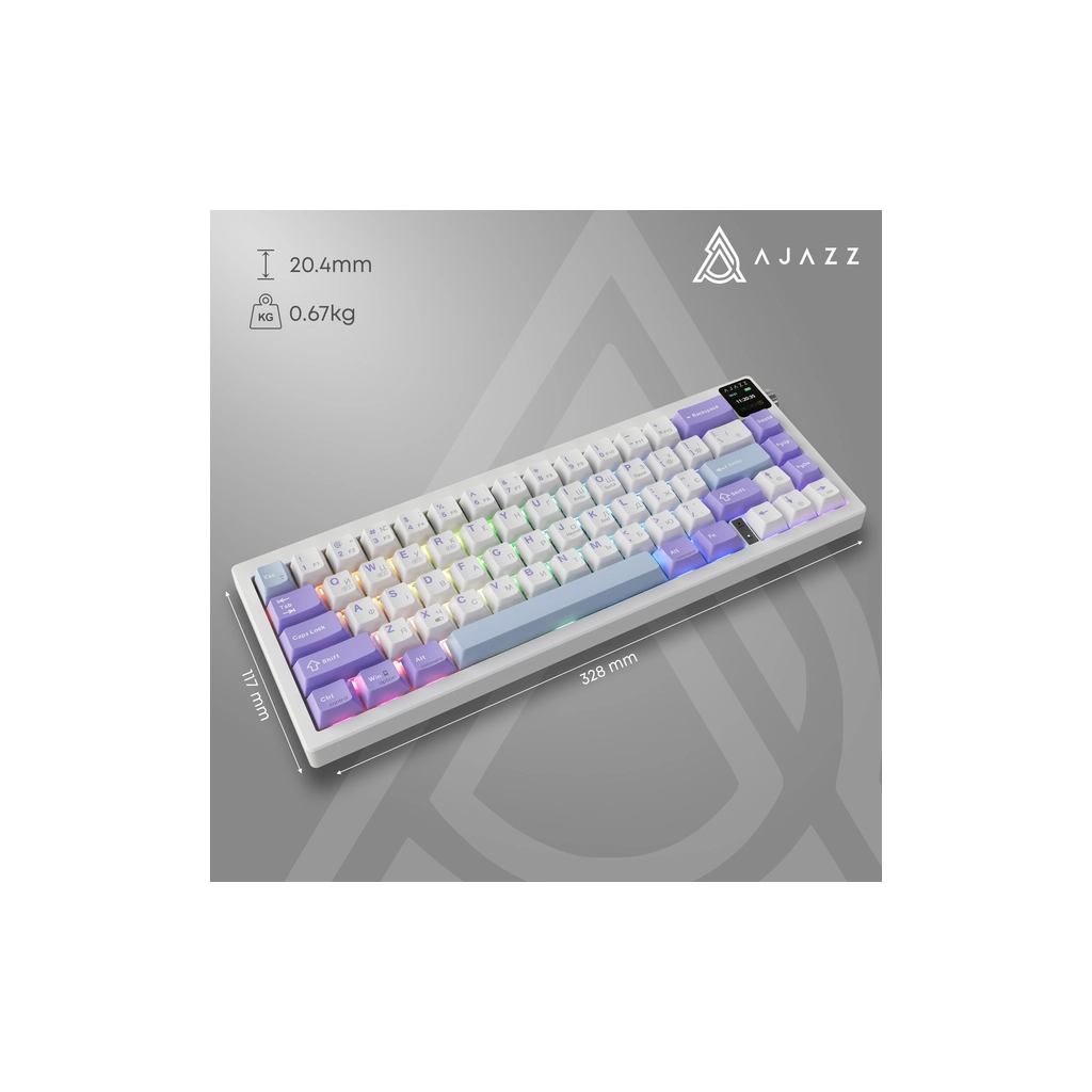 Клавіатура Ajazz AK650 Flying Fish Switch Purple RGB USB/Wireless/Bluetooth UA Purple (AK650-FF-PWB) - зображення 11