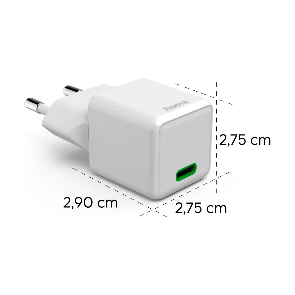 Зарядний пристрій Hama 25W USB-С PD white (00201981) - зображення 3