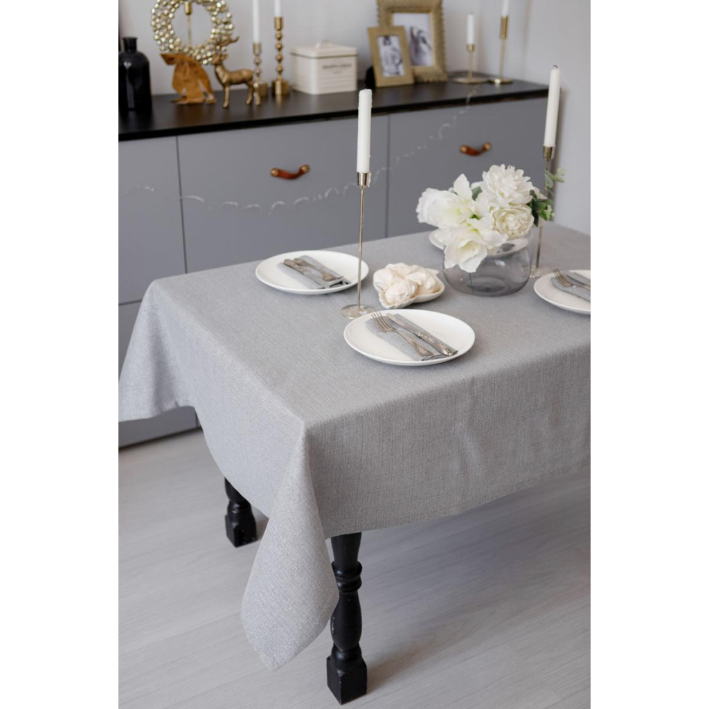 Скатертина Прованс святкова Перлина Silver 132х220 см (037598) - изображение 1