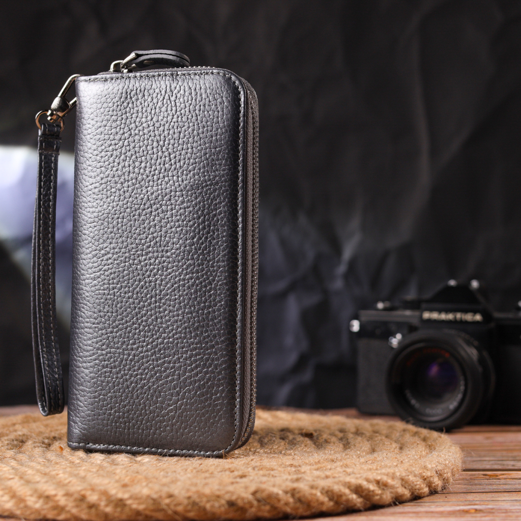 Гаманець Canpellini З натуральної шкіри флотар Сірий (21622) - зображення 8