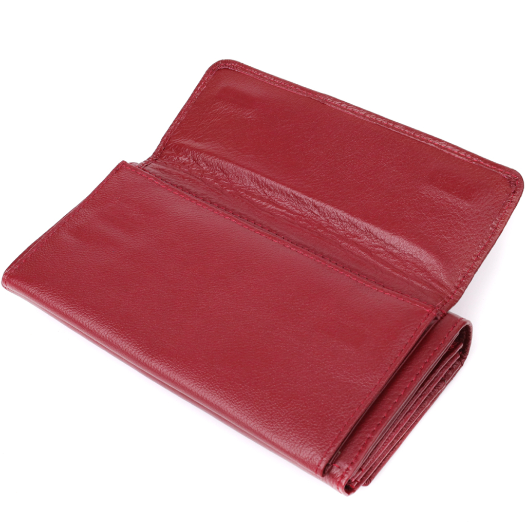 Гаманець ST Leather З кишенею для телефону з натуральної шкіри Бордовий (23069) - изображение 9