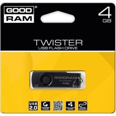 USB флеш накопичувач Goodram 4GB TWISTER Black clip USB 2.0 (UTS2-0040KKR11) - зображення 2
