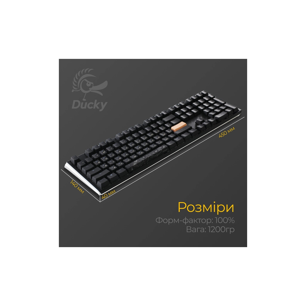 Клавіатура Ducky One 3 Cherry MX Blue RGB UA USB Black (DKON2108ST-CUAPXCLAWSC1) - зображення 11